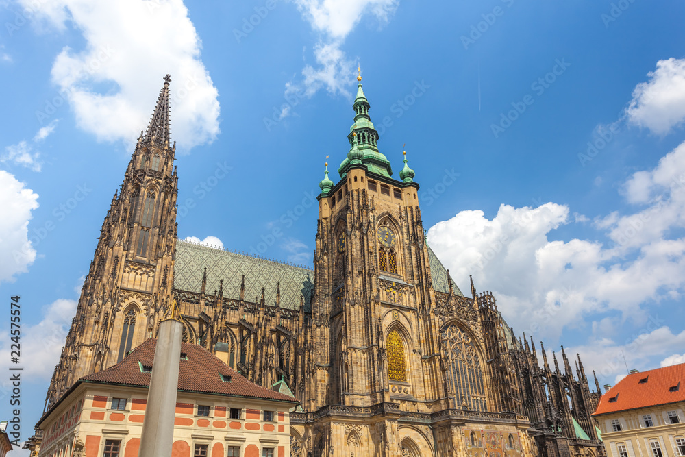 St. Vitus Cathedral in Prague in a beautiful summer day