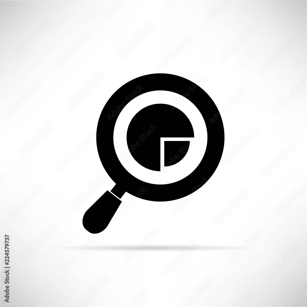 magnifier glass and pie chart icon