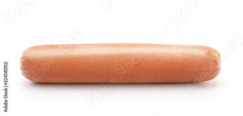 Side view of hot dog sausages