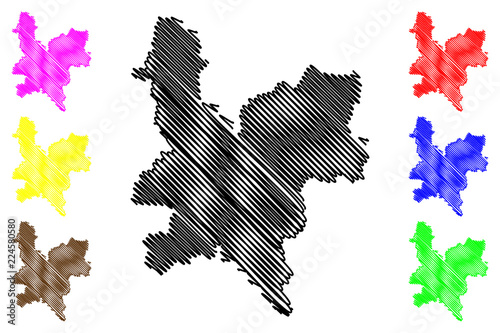 Kirov Oblast (Russia, Subjects of the Russian Federation, Oblasts of Russia) map vector illustration, scribble sketch Kirov Oblast map