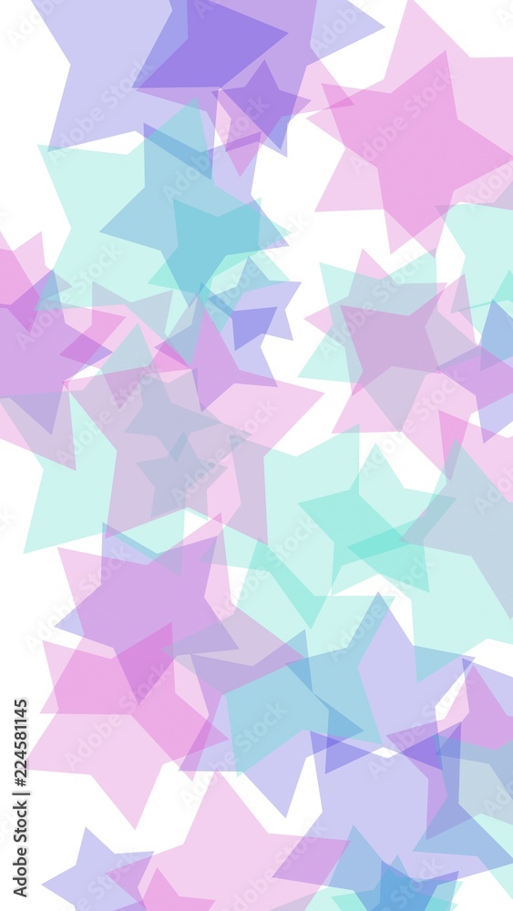 Multicolored translucent stars on a white background. Vertical image orientation. 3D illustration Multicolored translucent stars on a white background. Vertical image orientation. 3D illustration