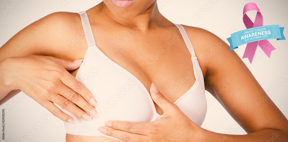 Composite image of breast cancer awareness message Composite image of breast cancer awareness message