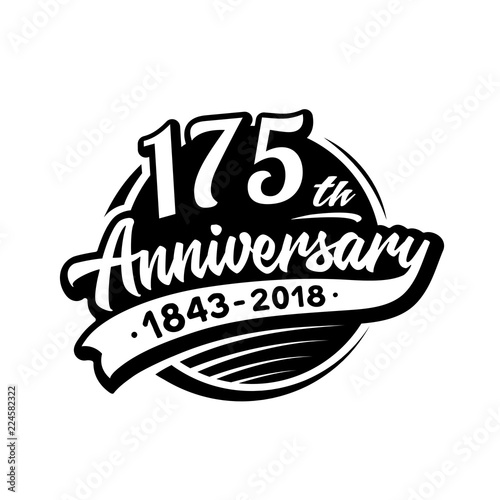 175 years anniversary design template. Vector and illustration. 175th logo. 
