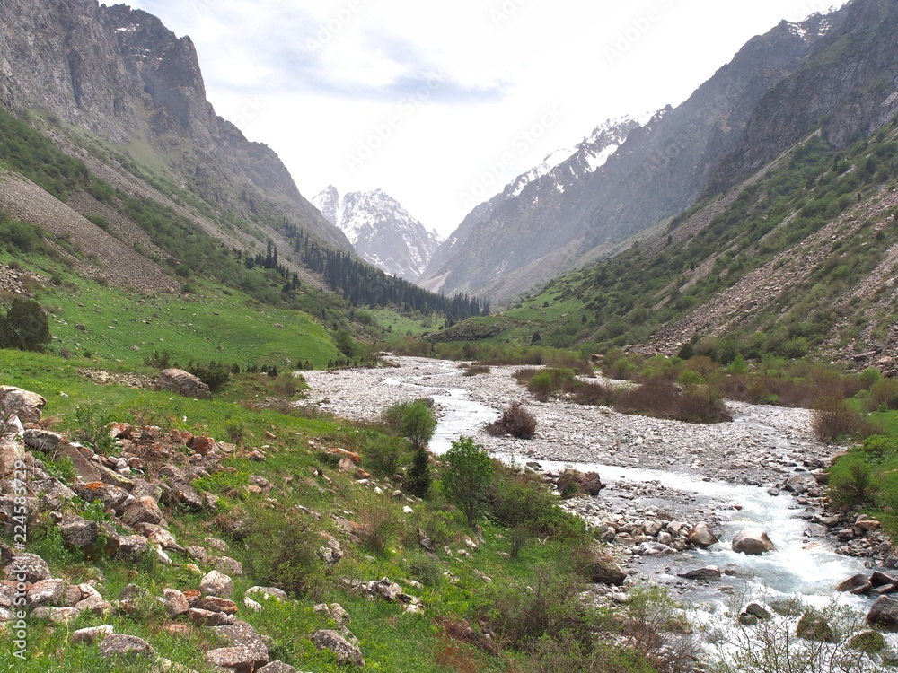 The Ala Archa National Park in the Tian Shan mountains of Bishkek  Kyrgyzstan