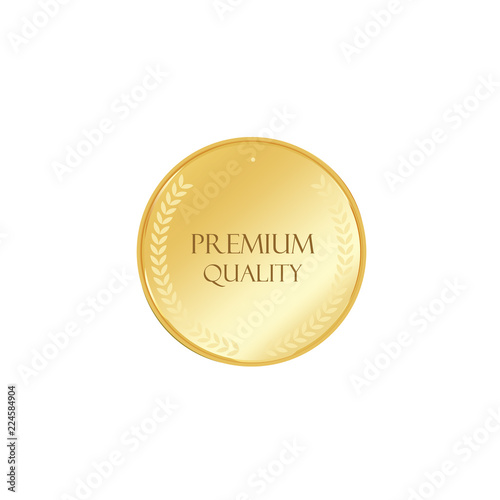 Golden badge vector