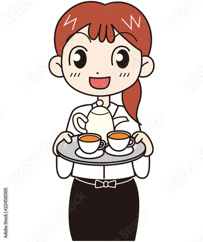 カフェ女性店員