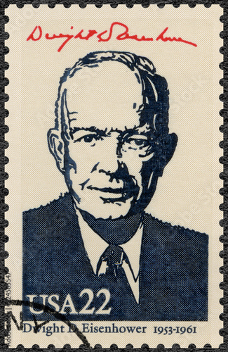 UNITED STATES OF AMERICA - 1986: shows Portrait of Dwight D. Eisenhower (1890-1969), 34rd President, series Presidents of USA photo