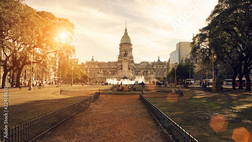 Buenos Aires, National Congress building on a sunset photo