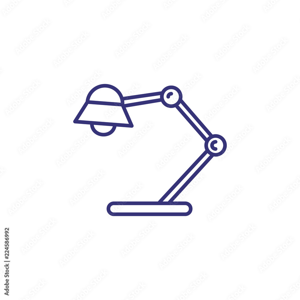 Lamp line icon. Table, light, reading. Office concept. Can be used for topics like workplace, furniture, interior, night Lamp line icon. Table, light, reading. Office concept. Can be used for topics like workplace, furniture, interior, night
