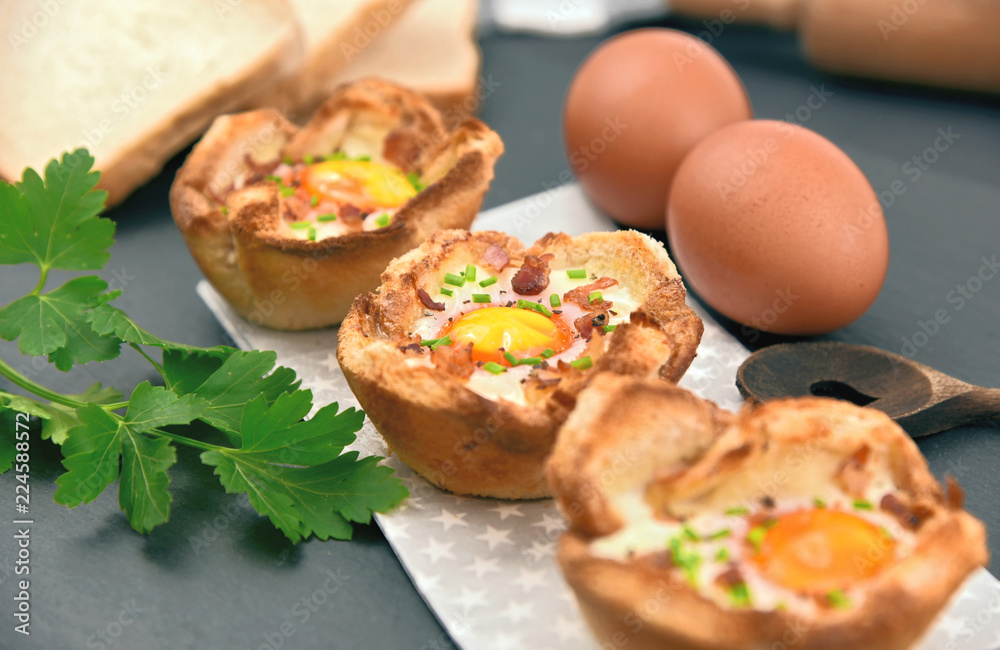 Breakfast Egg with toast Muffins.Toast idea menu. Breakfast Egg with toast Muffins.Toast idea menu.