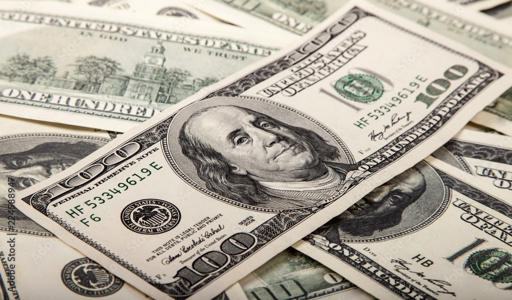 Fototapeta premium Hundred dollar bills