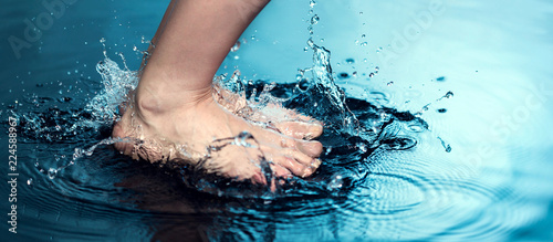 Splash of Water in Woman foot