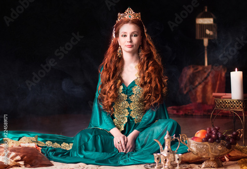 Girl at the image of Turkish sultan's wife