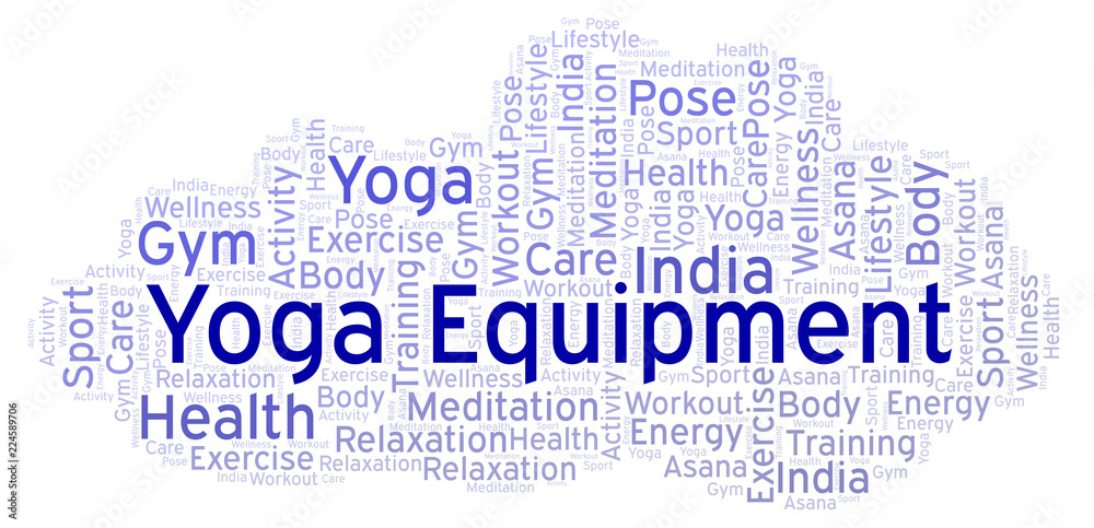Fototapeta premium Yoga Equipment word cloud.