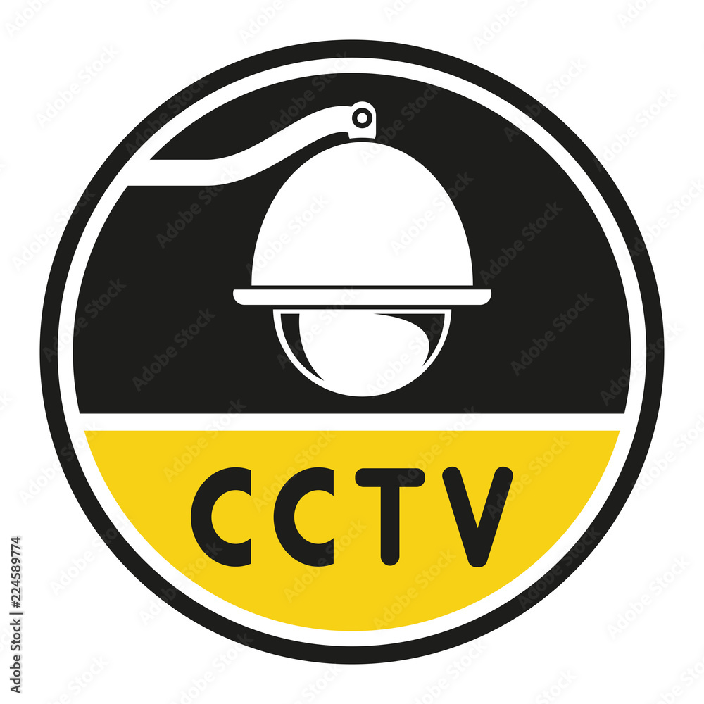 Fototapeta premium CCTV, surveillance camera warning symbol