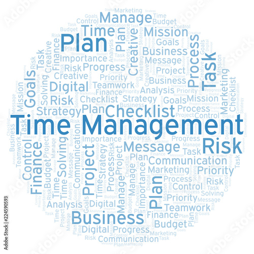 Time Management word cloud,...