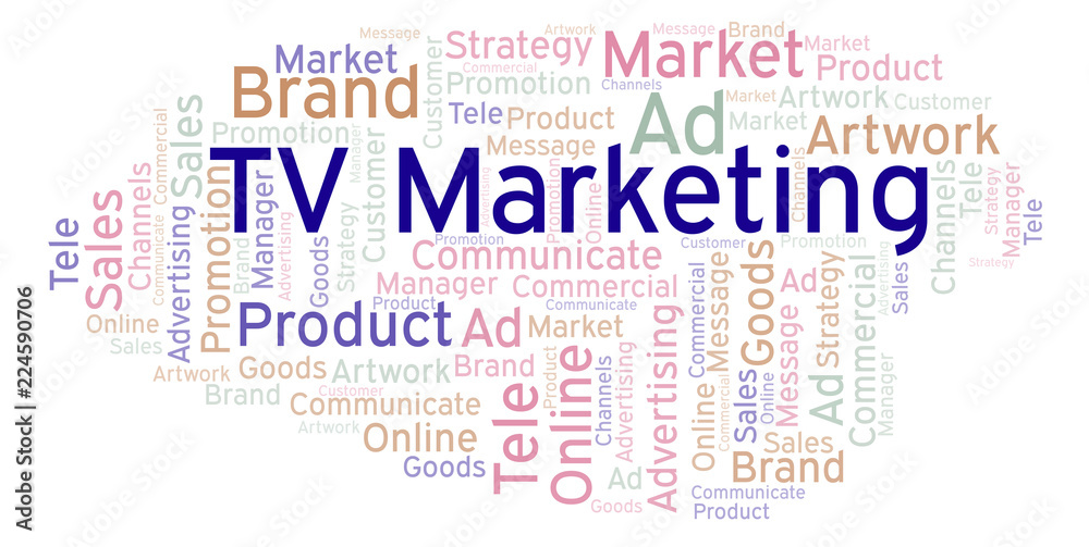 Fototapeta premium Word cloud with text TV Marketing.