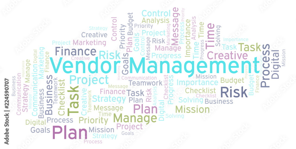 Vendor Management word cloud, made with text only.
