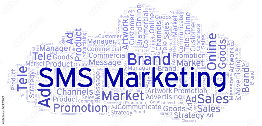 Fototapeta premium Word cloud with text SMS Marketing.