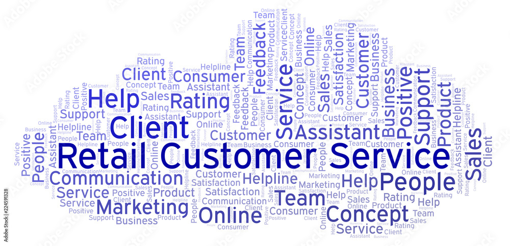 Obraz premium Retail Customer Service word cloud.