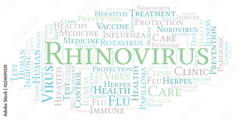 Rhinovirus word cloud, made with text only.