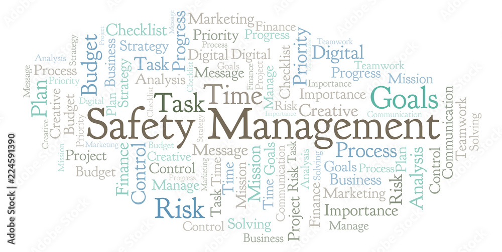 Obraz premium Safety Management word cloud, made with text only.