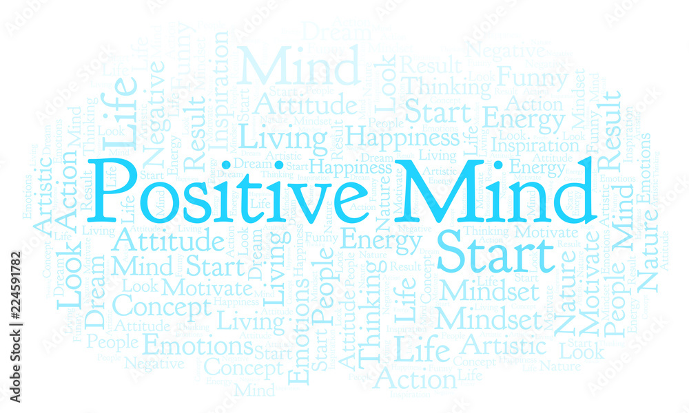Obraz premium Positive Mind word cloud, made with text only.