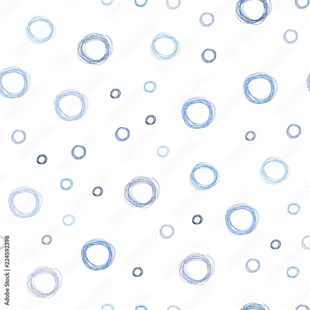 Light BLUE vector seamless layout with circle shapes.