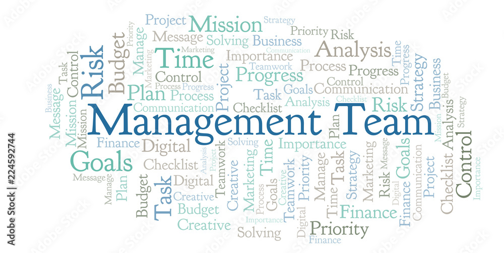 Fototapeta premium Management Team word cloud, made with text only.