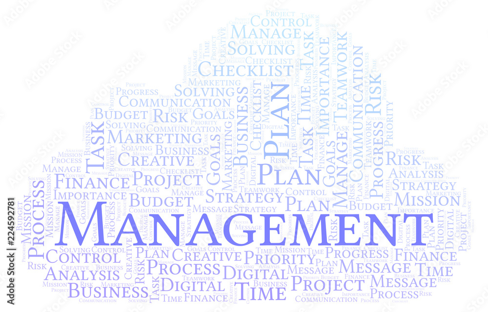 Obraz premium Management word cloud, made with text only.