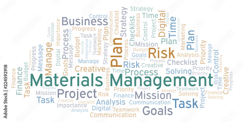 Obraz premium Materials Management word cloud, made with text only.
