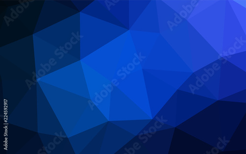 Dark BLUE vector low poly texture.