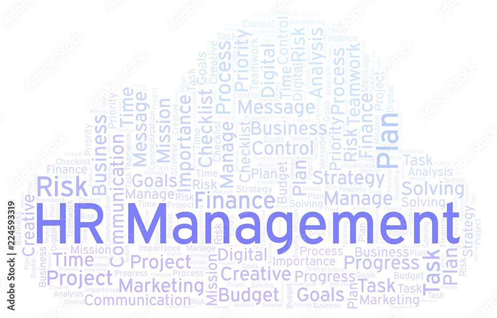 Obraz premium HR Management word cloud, made with text only.