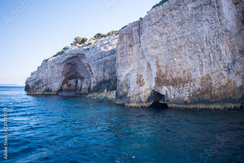 Blue caves in greece