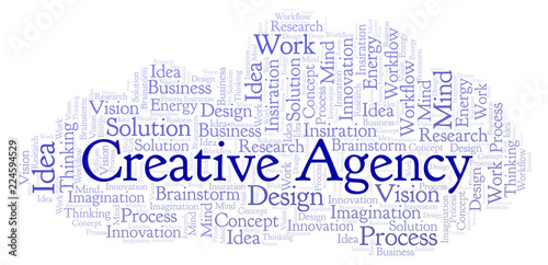 Creative Agency word cloud, made with text only.
