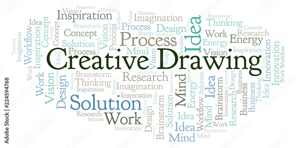 Obraz premium Creative Drawing word cloud, made with text only.