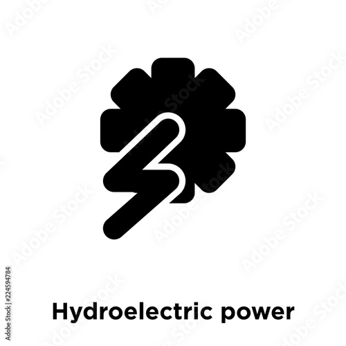 hydroelectric power station icon vector isolated on white background, logo concept of hydroelectric power station sign on transparent background, black filled symbol icon