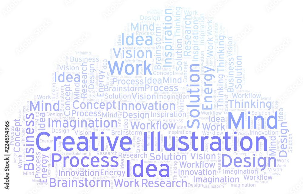 Obraz premium Creative Illustration word cloud, made with text only.