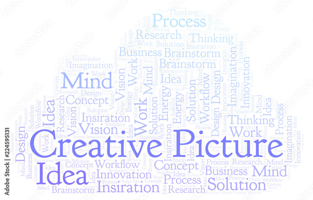 Obraz premium Creative Picture word cloud, made with text only.