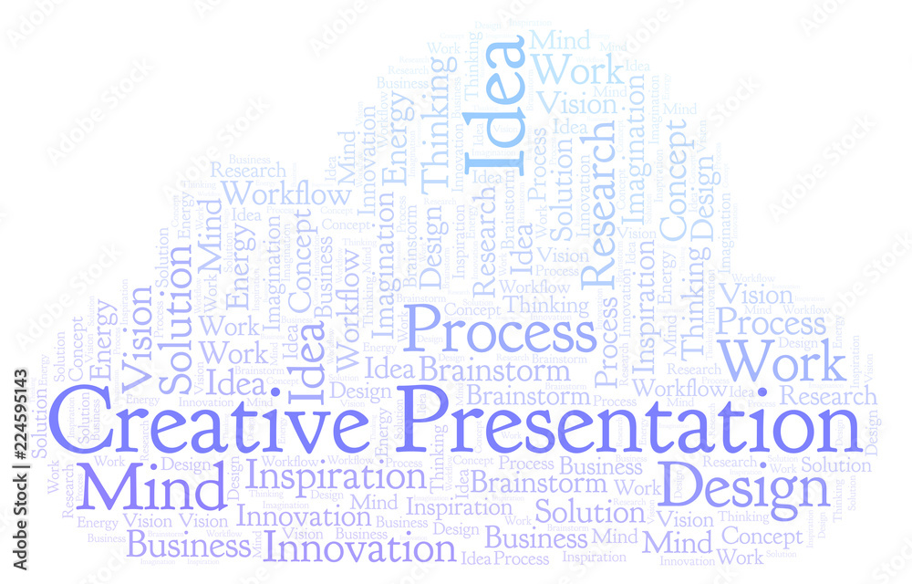 Creative Presentation word cloud, made with text only.