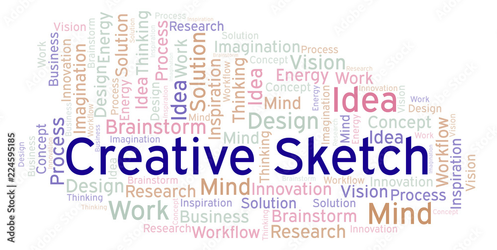 Fototapeta premium Creative Sketch word cloud, made with text only.