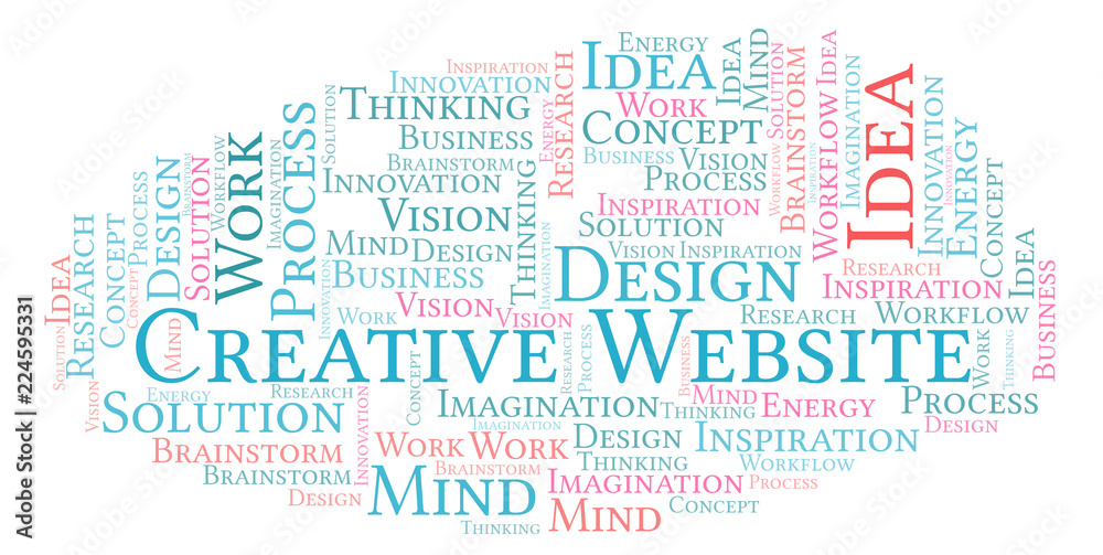 Obraz premium Creative Website word cloud, made with text only.