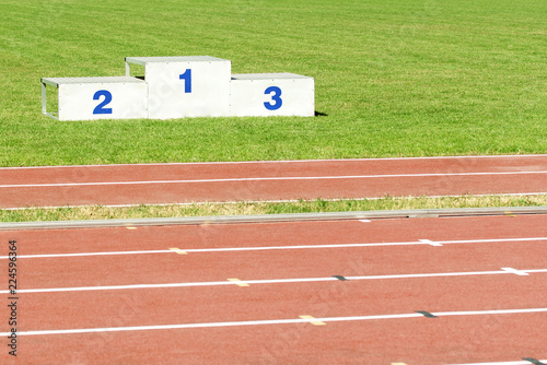 Athletic podium on stadium