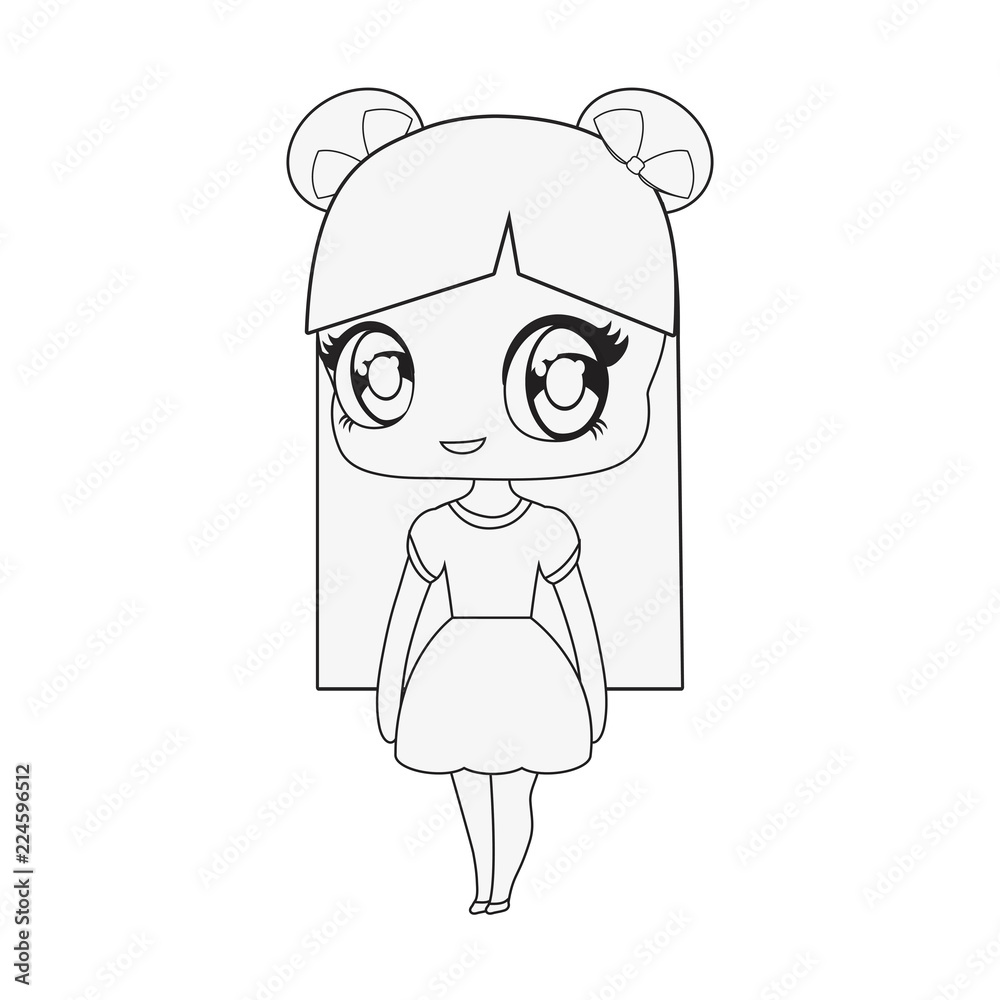 Fototapeta premium anime woman icon
