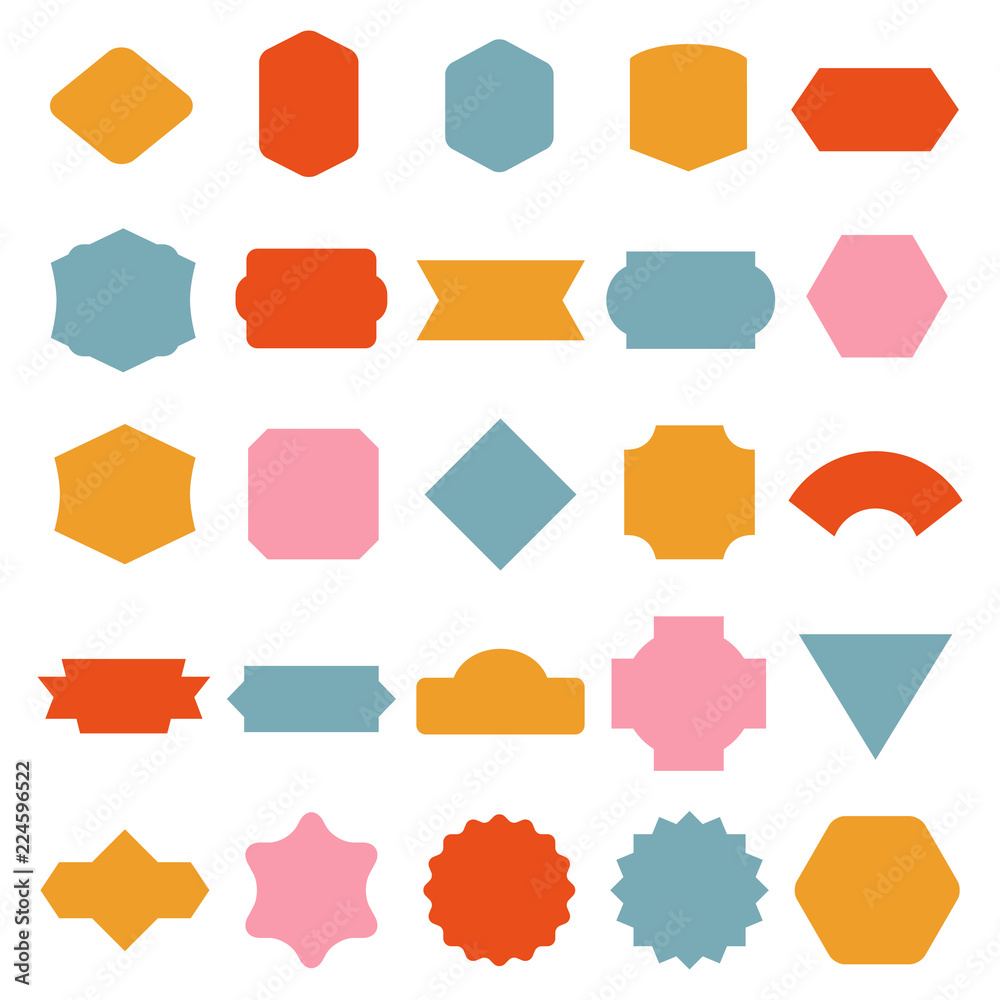 colorful vintage label set