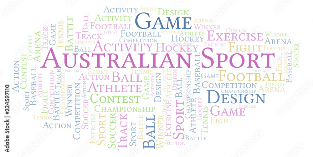 Australian Sport word cloud. Australian Sport word cloud.