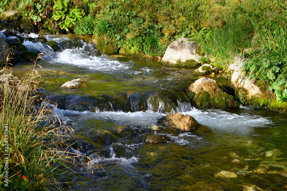 Photo of nature - spring water mountain river and the fantastic stony creek on North Caucasus Photo of nature - spring water mountain river and the fantastic stony creek on North Caucasus