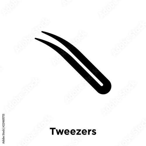 tweezers icon vector isolated on white background, logo concept of tweezers sign on transparent background, black filled symbol icon