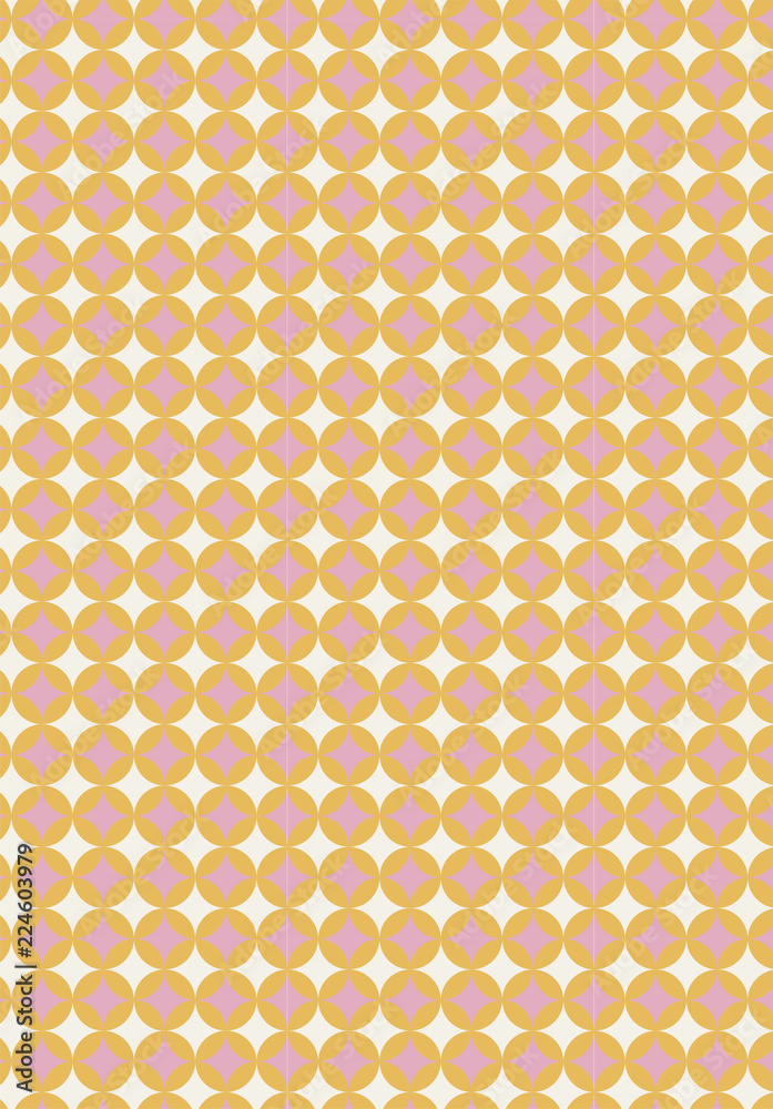 和柄背景 伝統模様 七宝模様 七宝柄 縦 黄色系 Vector De Stock Adobe Stock