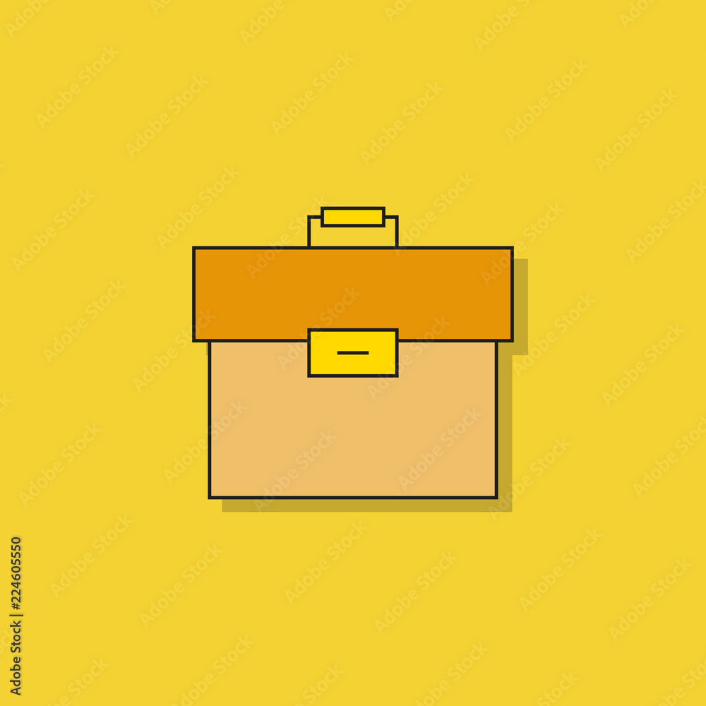 business bag icon on yellow background business bag icon on yellow background